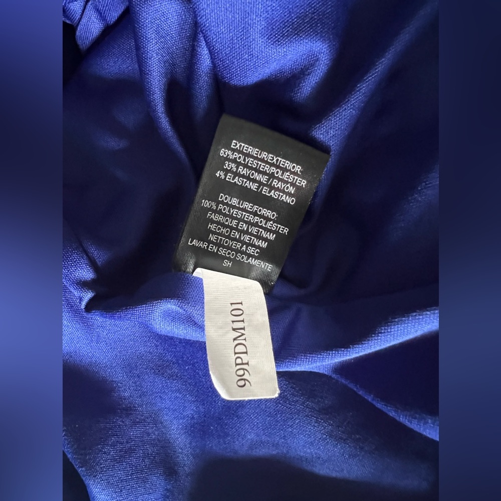 Chelsea Rose Cobalt Blue Sheath Dress Pleated Waist Office Formal Sz 10 - Picture 9 of 10